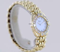Thumbnail von Chopard Gstaad Lady Factory Diamond 1,19 CT Luxus Uhr 18K Gold B+P rar </h1>