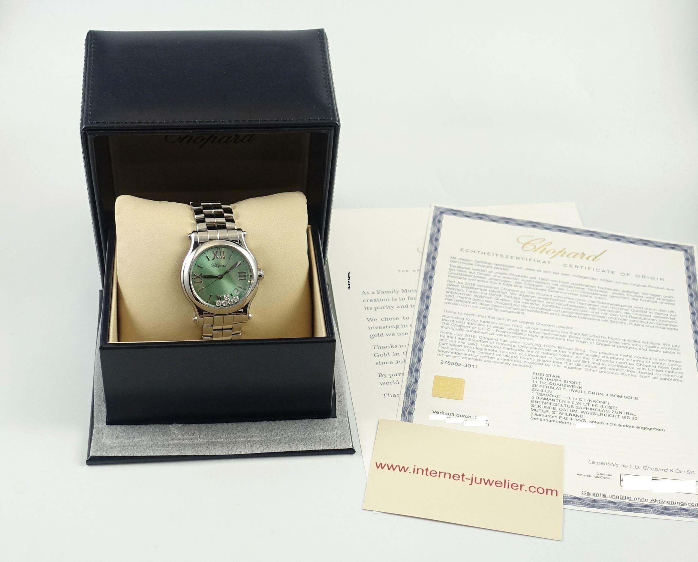 Thumbnail von Chopard Happy Sport Green Full Set / New Watch