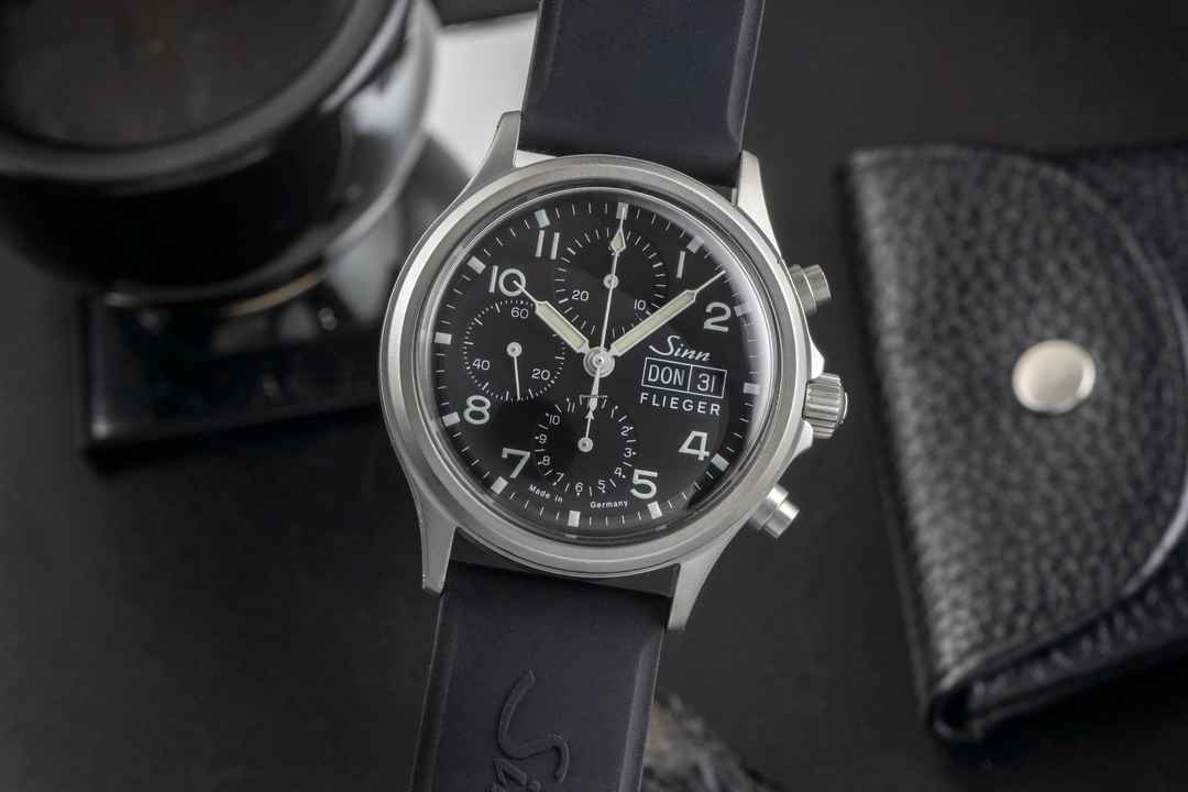  Sinn 358 Flieger Day-Date Chronograph Black Dial Stahl Automatik Ref. 358 