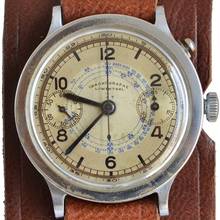 Thumbnail von LOWENTHAL Chronograph Bicompax Monopusher 4T Oversize 40MM ivory dial 1930’s