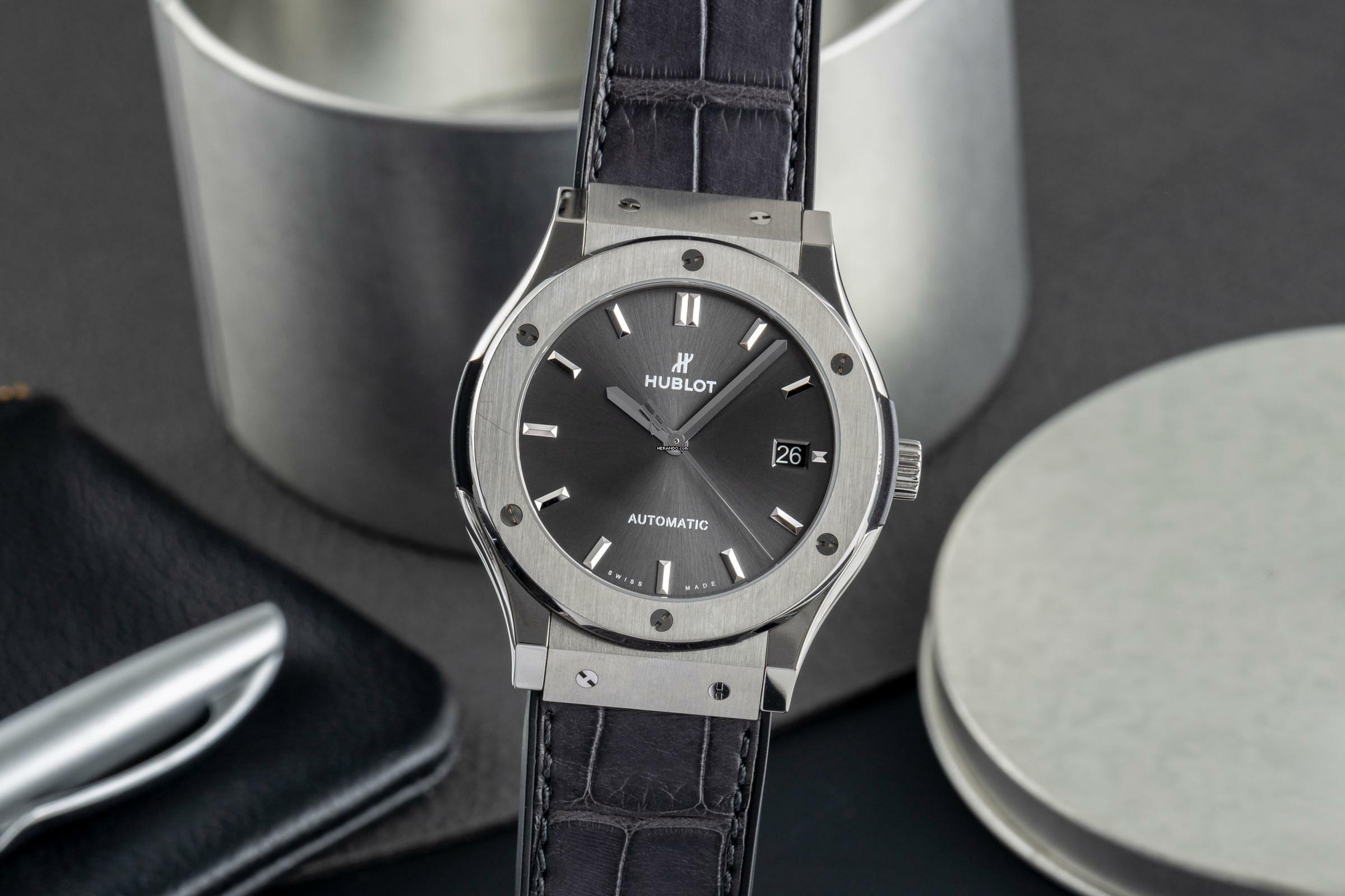 Thumbnail von Hublot Classic Fusion 45 Automatik Herren Titan Ref. 511.NX.1171.LR Papers 2016