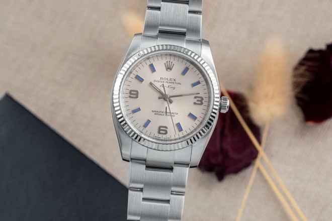  Rolex Air King Stahl / Weissgold Automatik Herren Oyster Ref.114234 Papiere 2008  