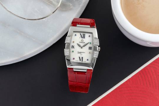  Omega Constellation Ladies Stahl MOP Diamonds Quarz Damenuhr Ref. 1886.79.40  