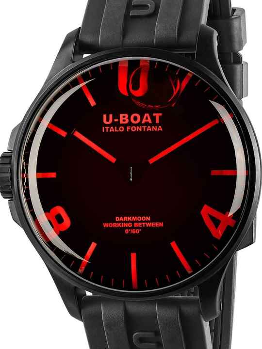  U-Boat 8466/D Darkmoon Red IPB Herrenuhr 44mm 5ATM 