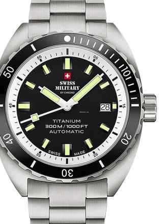  Swiss Military SMA34100.02 Diver Titanium Automatik Herrenuhr 42mm 30ATM 