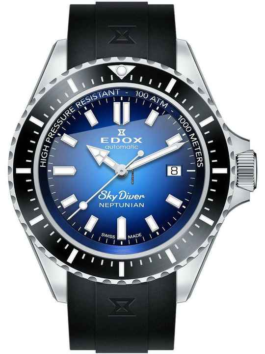  Edox 80120-3NCA-BUIDN Skydiver Neptunian Automatik Herrenuhr 44mm 100ATM 