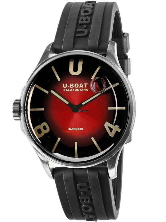  U-Boat 9500 Darkmoon Red SS Soleil Herrenuhr 40mm 5ATM 