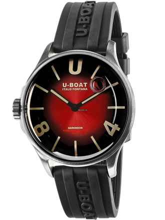  U-Boat 9500 Darkmoon Red SS Soleil Herrenuhr 40mm 5ATM 
