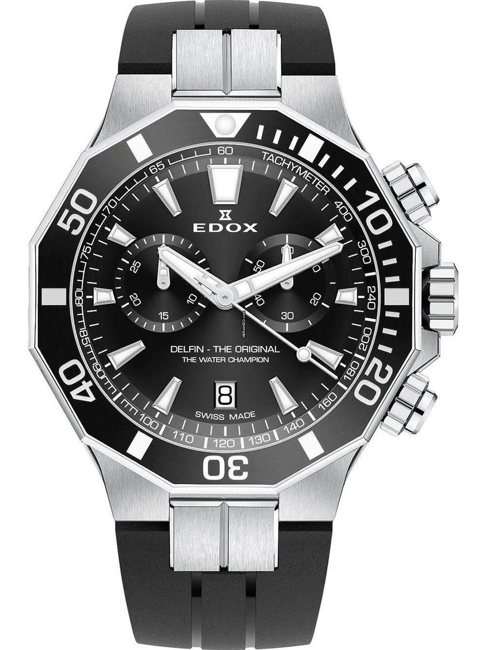  Edox 10112-3NCA-NIN Delfin Chronograph Herrenuhr 43mm 20ATM 