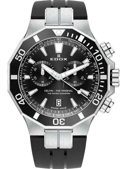  Edox 10112-3NCA-NIN Delfin Chronograph Herrenuhr 43mm 20ATM 