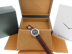 Thumbnail von Breitling Cockpit Lady B-Class / Cockpit Lady Goldlünette und neuem Lederband im TOP Zustand 31 mm seltenes blaues Zifferblatt </h1>