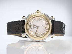 Thumbnail von Chopard Happy Sport Diamonds 27/8239 Edelstahl Gelbgold 750 Diamanten Stahl Steel 18kt Yellow Gold White Dial </h1>