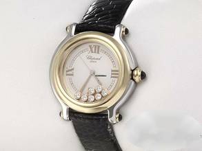 Thumbnail von Chopard Happy Sport Diamonds 27/8239 Edelstahl Gelbgold 750 Diamanten Stahl Steel 18kt Yellow Gold White Dial </h1>