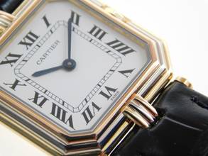 Thumbnail von Cartier Ceinture 18 Karat Tri - Color Ceinture Paris mit Tresoruhr wie Neu 27 x 34 mm original Band und Schließe </h1>