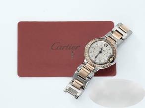 Thumbnail von Cartier Ballon Bleu 28mm Edelstahl Rosegold 750 Diamanten W3bb0009 Stahl Gold