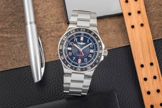  Breitling Superocean GMT Stahl Automatik Herrenuhr Ref. A3238011/BA38 B&P 2014  