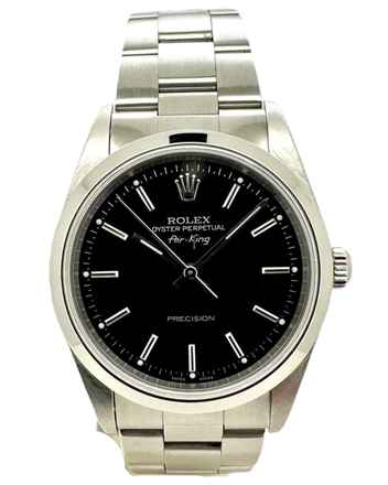  Rolex Air King Schwarzes Zifferblatt Referenz 14000M 