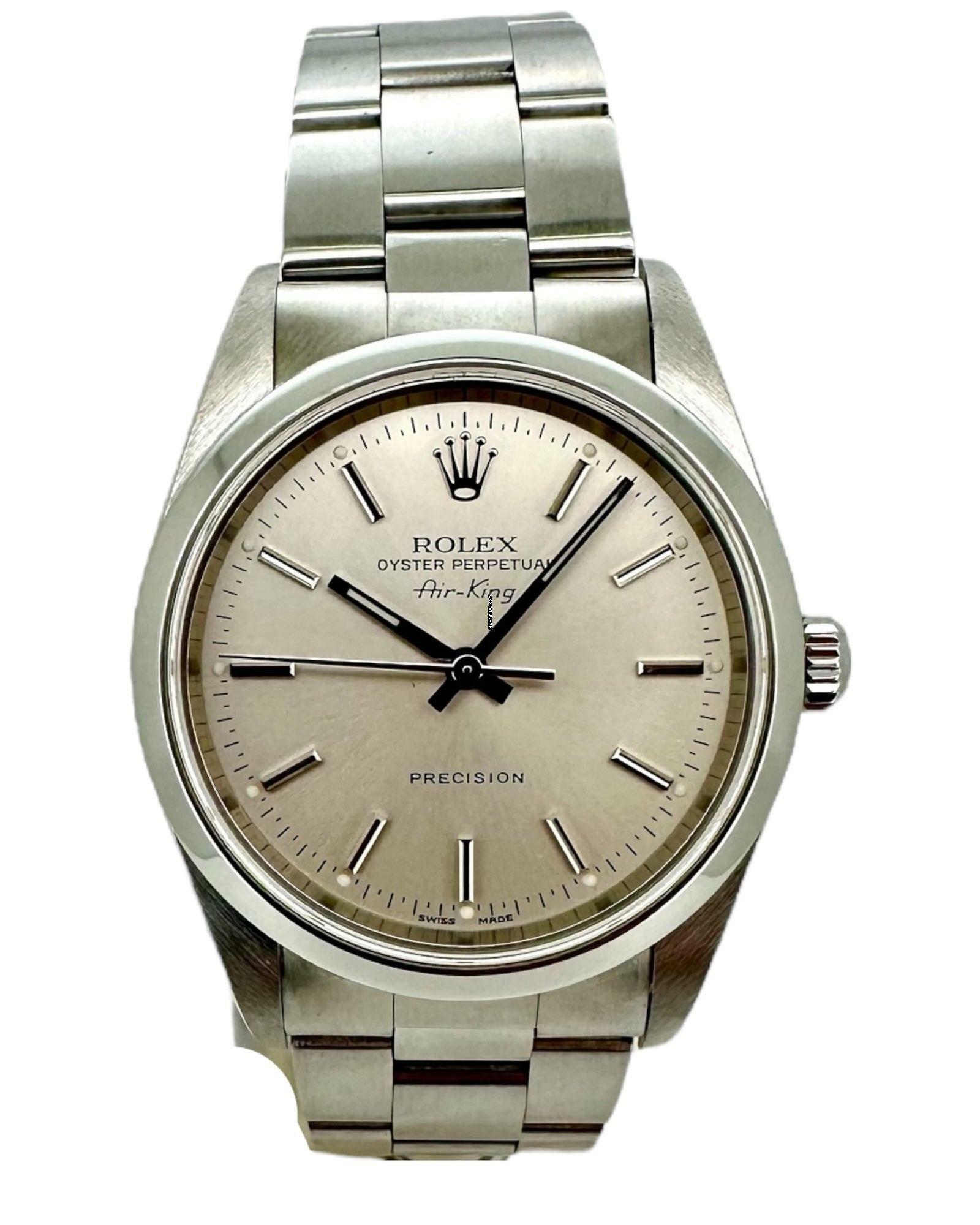  Rolex Air King Zifferblatt Silber 14000M 