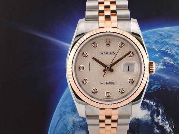  Rolex Datejust 36 116231 Steel & Rose Gold With Jubilee Diamonds Dial - Full Set 36mm 2012 