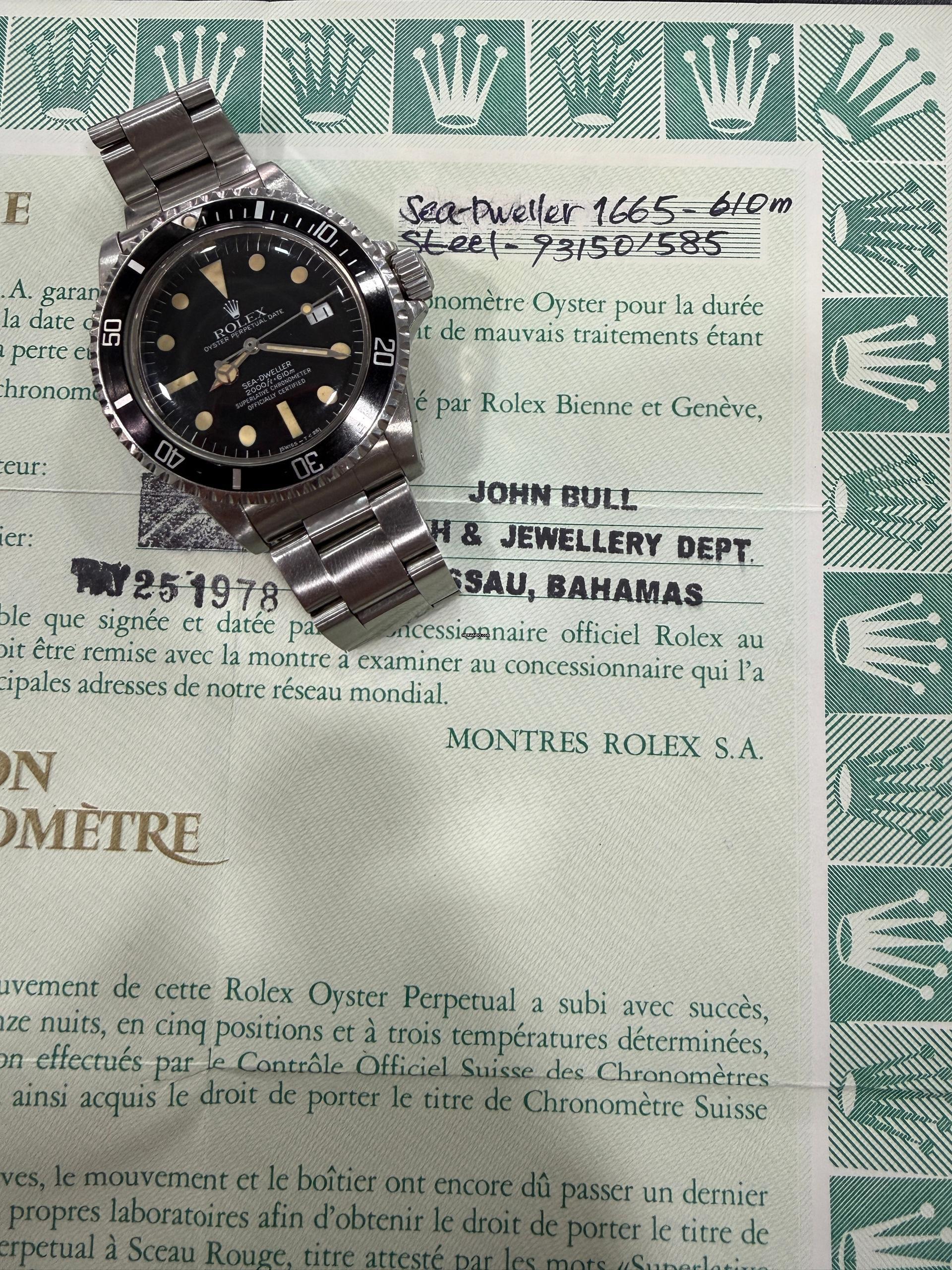 Thumbnail von Rolex Sea-Dweller 1665 Box & Paper Full Set