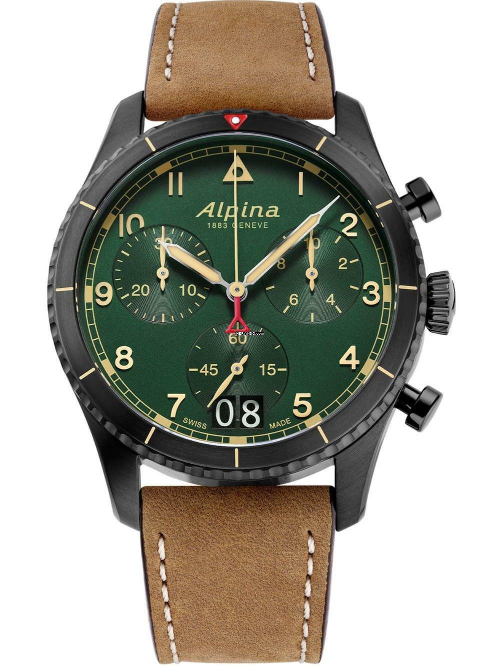  Alpina Startimer Pilot AL-372GR4FBS26 Startimer Pilot Chronograph Herrenuhr 41mm 10ATM 