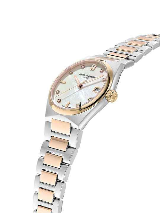  Frederique Constant FC-240MPWD2NH22B Damenuhr Highlife Ladies Quartz 8 Diamonds Set 31mm 5ATM 
