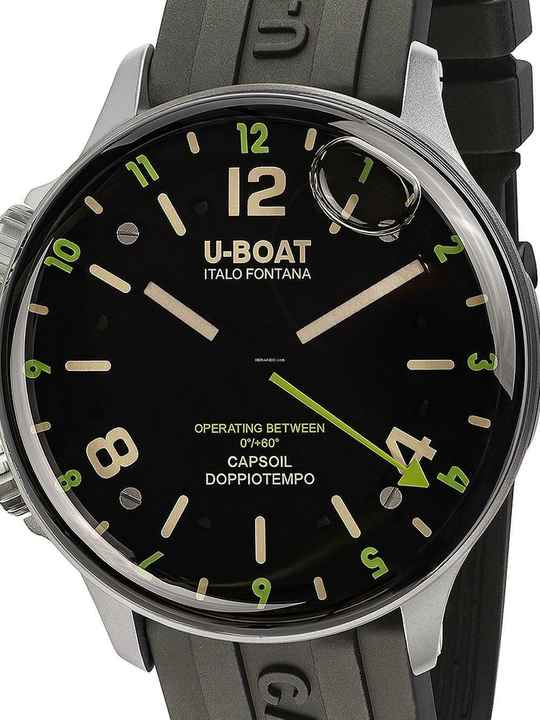  U-Boat 8838/A Capsoil Doppiotempo SS GMT Herrenuhr 45mm 10ATM 