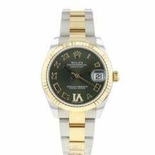 Thumbnail von Rolex Lady-Datejust 31 Steel Gold Fluted Green Roman Diamond Dial