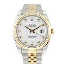 Thumbnail von Rolex Datejust 36 Steel Gold Jubilee Fluted White Diamond Dial </h1>