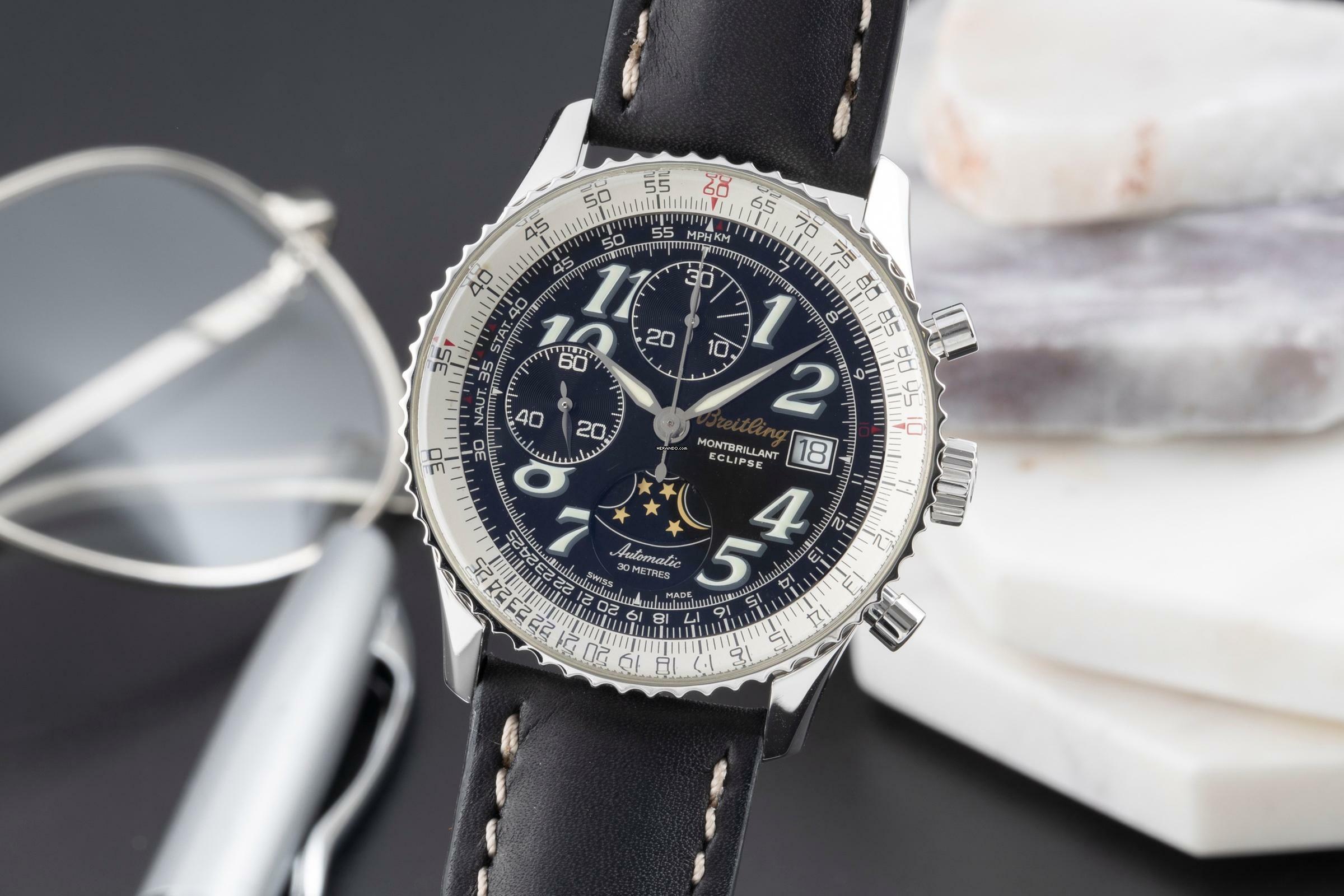  Breitling Montbrillant Eclipse Chronograph Automatik Stahl Herrenuhr Ref. A43030 