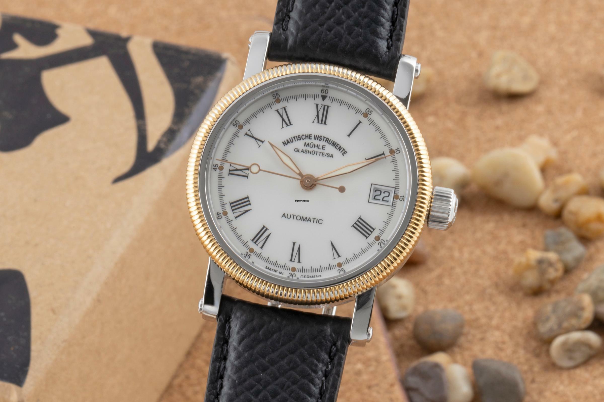  Mühle Glashütte Medium II Stahl / Gold Automatik Datum Herrenuhr Ref. M1-31-70  