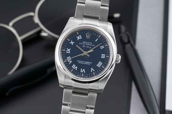  Rolex Air King Automatik Roman Dial Stahl Herrenuhr Oyster Perpetual 114200 