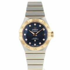 Omega Constellation Ladies Rose Gold Blue Diamond Dial