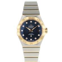 Thumbnail von Omega Constellation Ladies Rose Gold Blue Diamond Dial