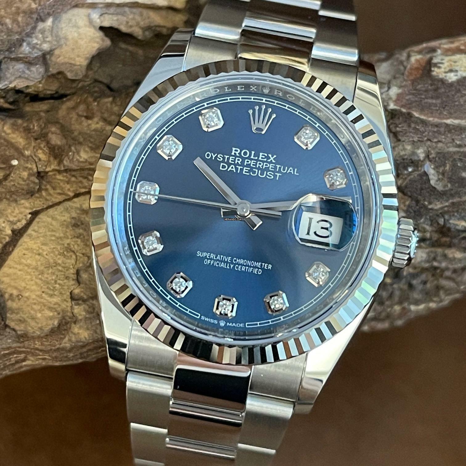 Rolex Datejust 36 Blaues Diamantblatt - Ref. 126234 - ungetragenes Full Set 2025