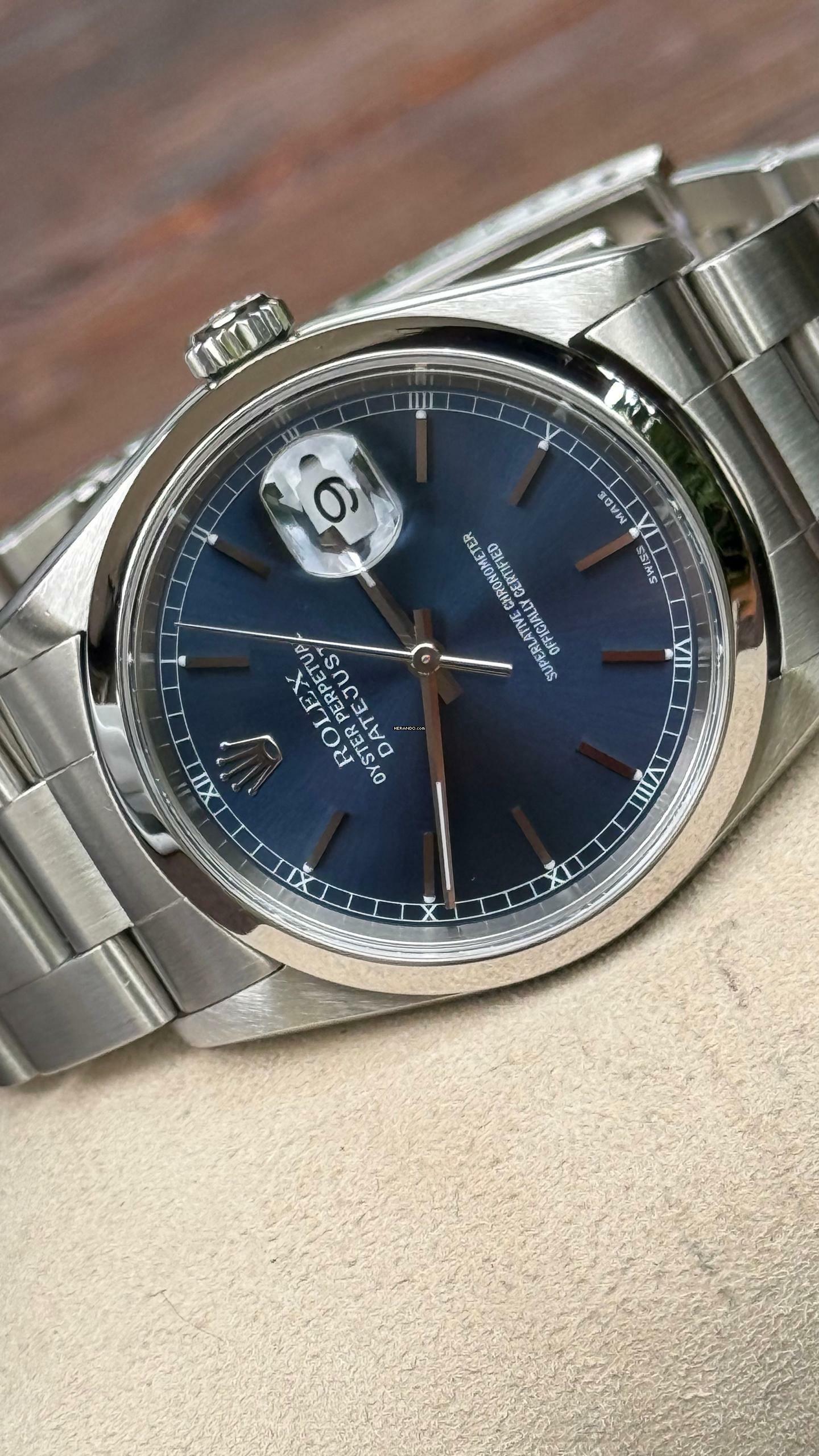 Thumbnail von Rolex Datejust 36 Top condition like new blue dial
