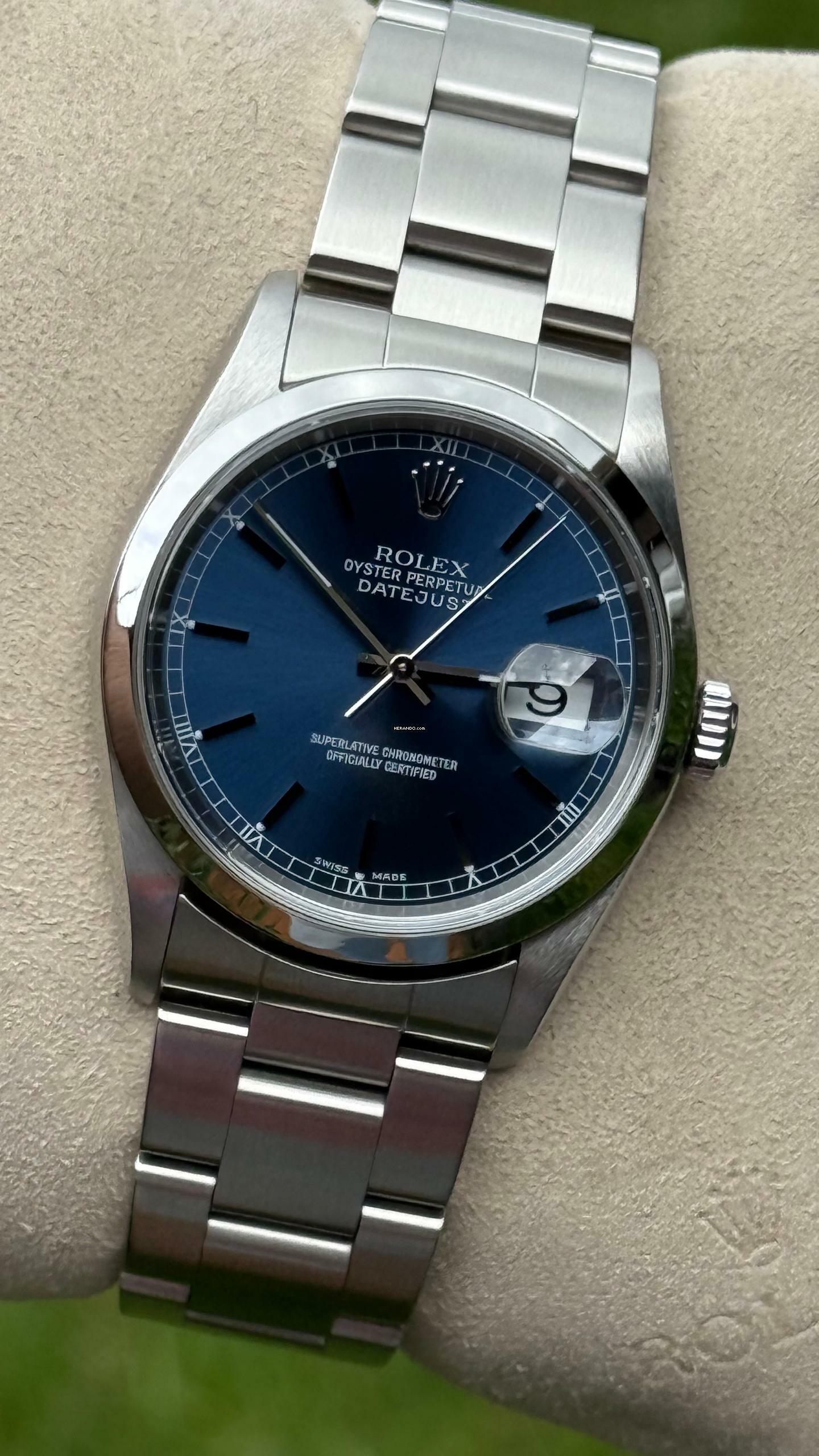 Thumbnail von Rolex Datejust 36 Top condition like new blue dial