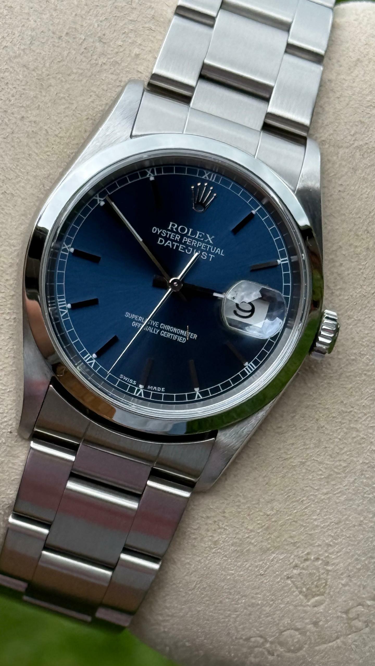Thumbnail von Rolex Datejust 36 Top condition like new blue dial