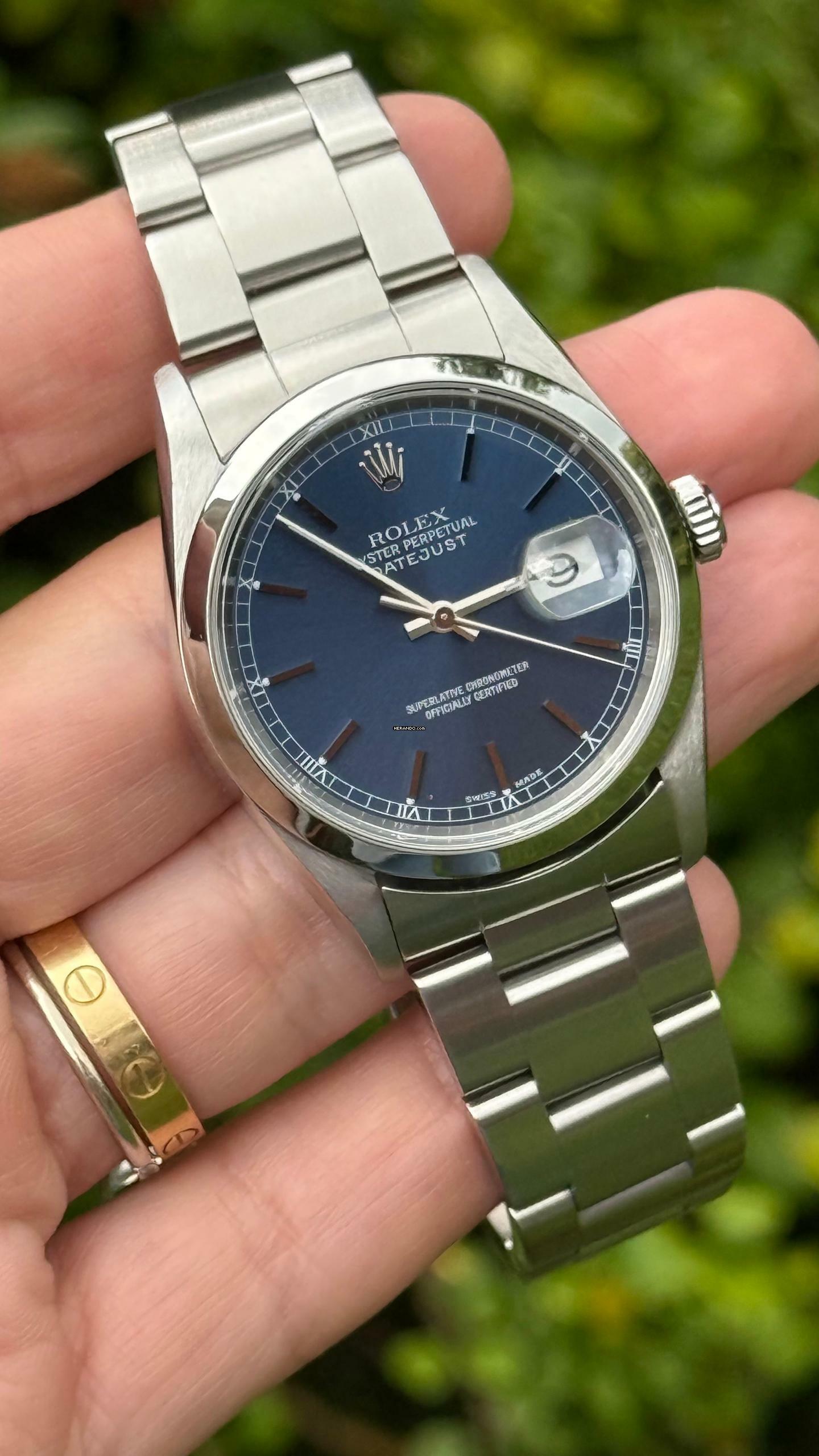 Thumbnail von Rolex Datejust 36 Top condition like new blue dial