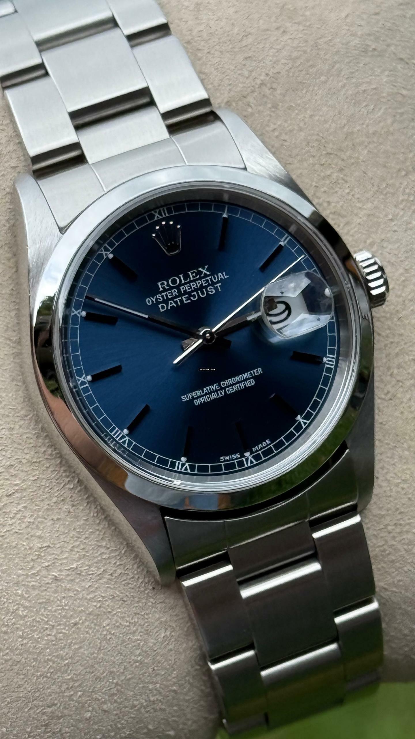 Thumbnail von Rolex Datejust 36 Top condition like new blue dial