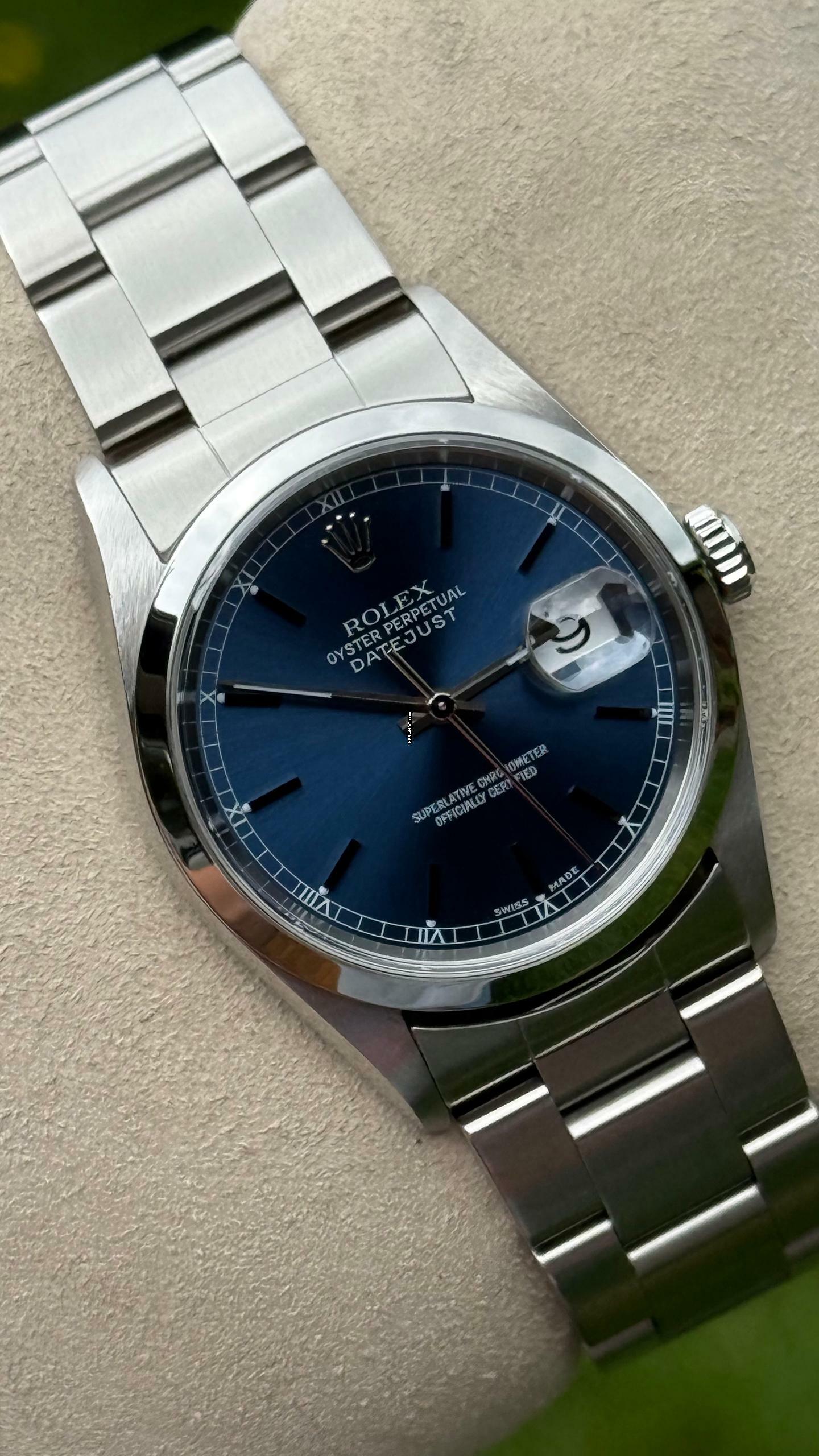 Thumbnail von Rolex Datejust 36 Top condition like new blue dial