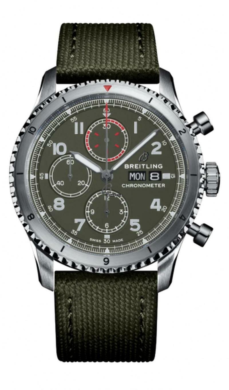  Breitling Aviator 8 Curtiss Warhawk Aviator 8 Green 43MM Like New A133161 2019 