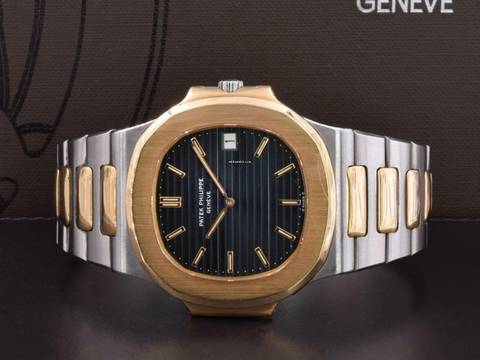  Patek Philippe Nautilus 3700 Steel/gold Blue Dial Original Box / Warranty 1982 Very Rare 