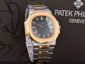 Thumbnail von Patek Philippe Nautilus 3700 Steel/gold Blue Dial Original Box / Warranty 1982 Very Rare