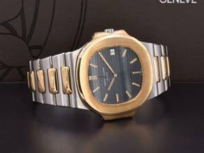Thumbnail von Patek Philippe Nautilus 3700 Steel/gold Blue Dial Original Box / Warranty 1982 Very Rare
