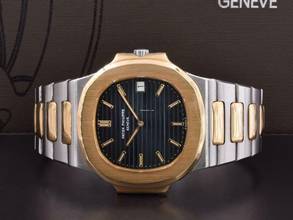 Thumbnail von Patek Philippe Nautilus 3700 Steel/gold Blue Dial Original Box / Warranty 1982 Very Rare