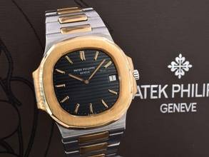 Thumbnail von Patek Philippe Nautilus 3700 Steel/gold Blue Dial Original Box / Warranty 1982 Very Rare