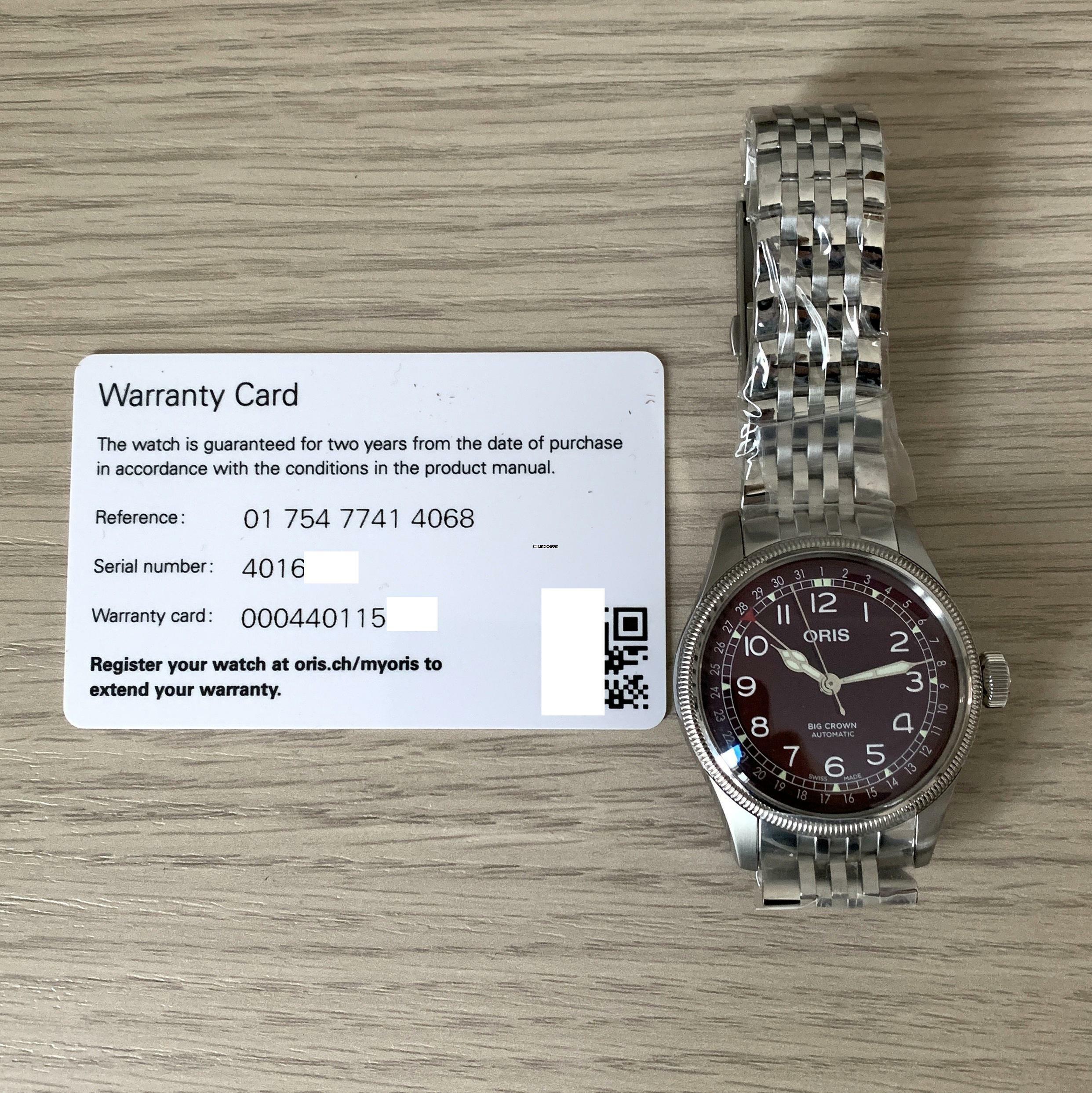 Thumbnail von Oris Big Crown Pointer Date burgundy dial Full Set NEW 2024’s