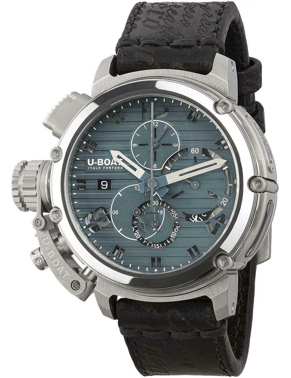  U-Boat Chimera 9589 Herrenuhr Chimera 46mm Chrono SS blau Automatik 10ATM 