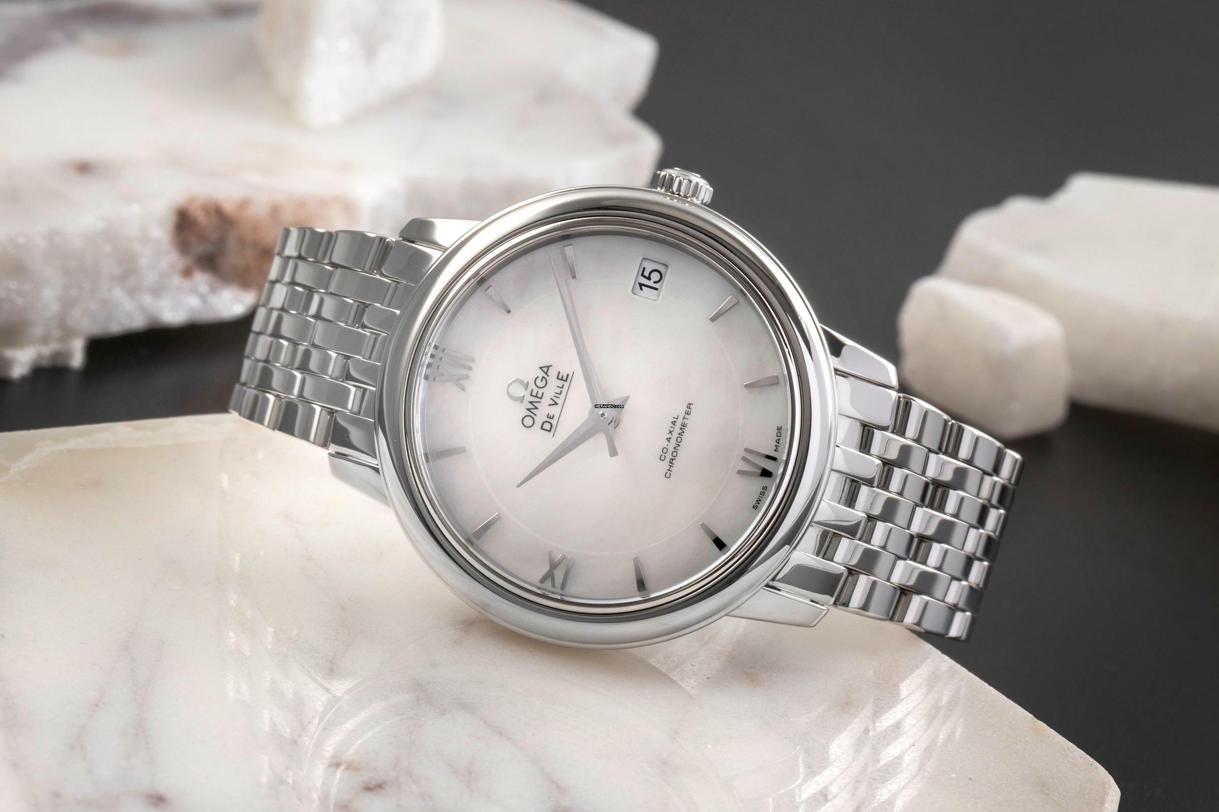  Omega De Ville Prestige Stahl Automatik MOP Dial Damenuhr Ref. 424.10.33.20.05.001  